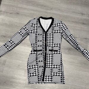 SHEIN Black and White long sleeve dress